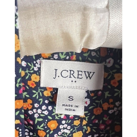 J CREW Womens Floral Cotton Stretch Tie Neck Blouse Size Small - Picture 6 of 8
